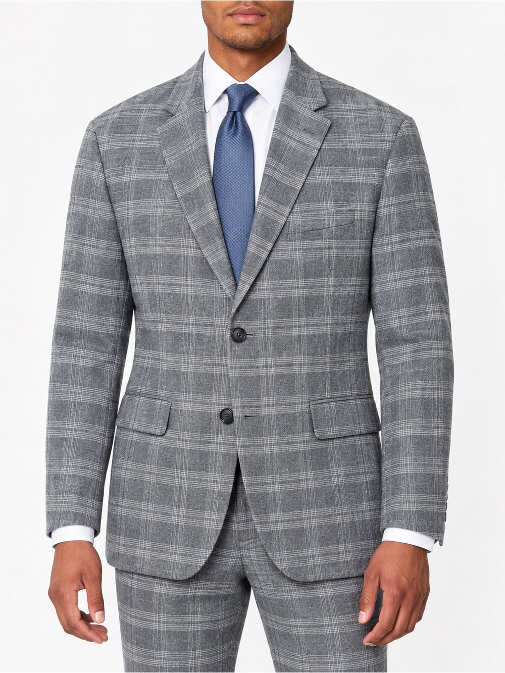 Sean John NWT! Men'S Light Gray Plaid Sport Coat Suit Jacket Size 46REG